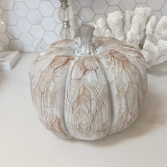 NEW! DISTRESSED BOHO FARMHOUSE PUMPKIN DECOR - Picture 1 of 4